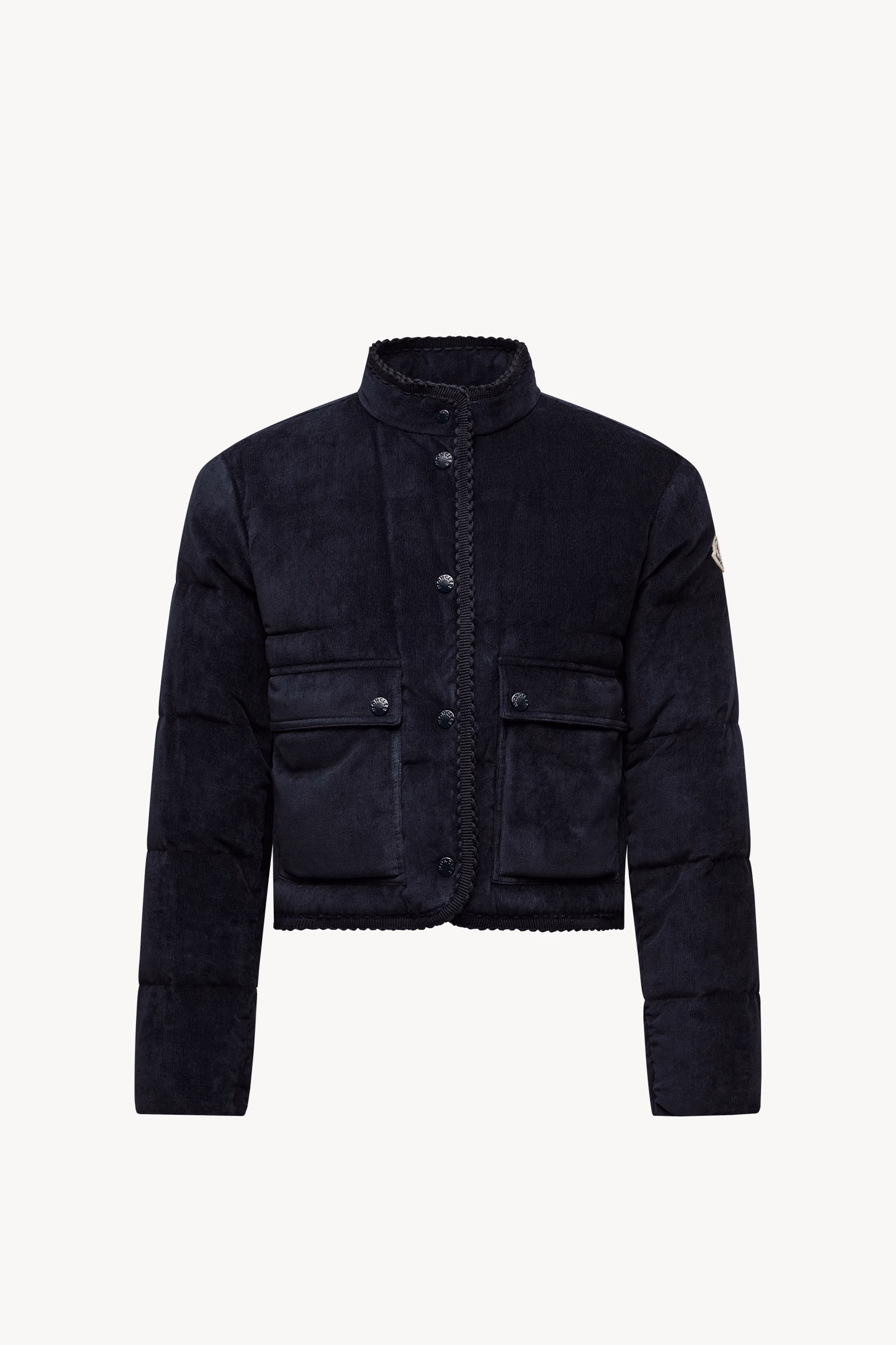 Plumífero corto de pana con ribete trenzado Essarts Mujer Azul Moncler 2